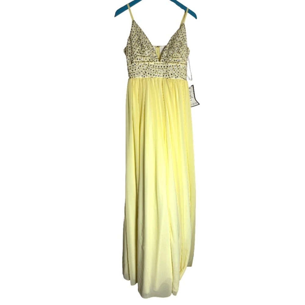 Speechless Yellow Embellished size 11 Maxi Dress formal dress outing dress